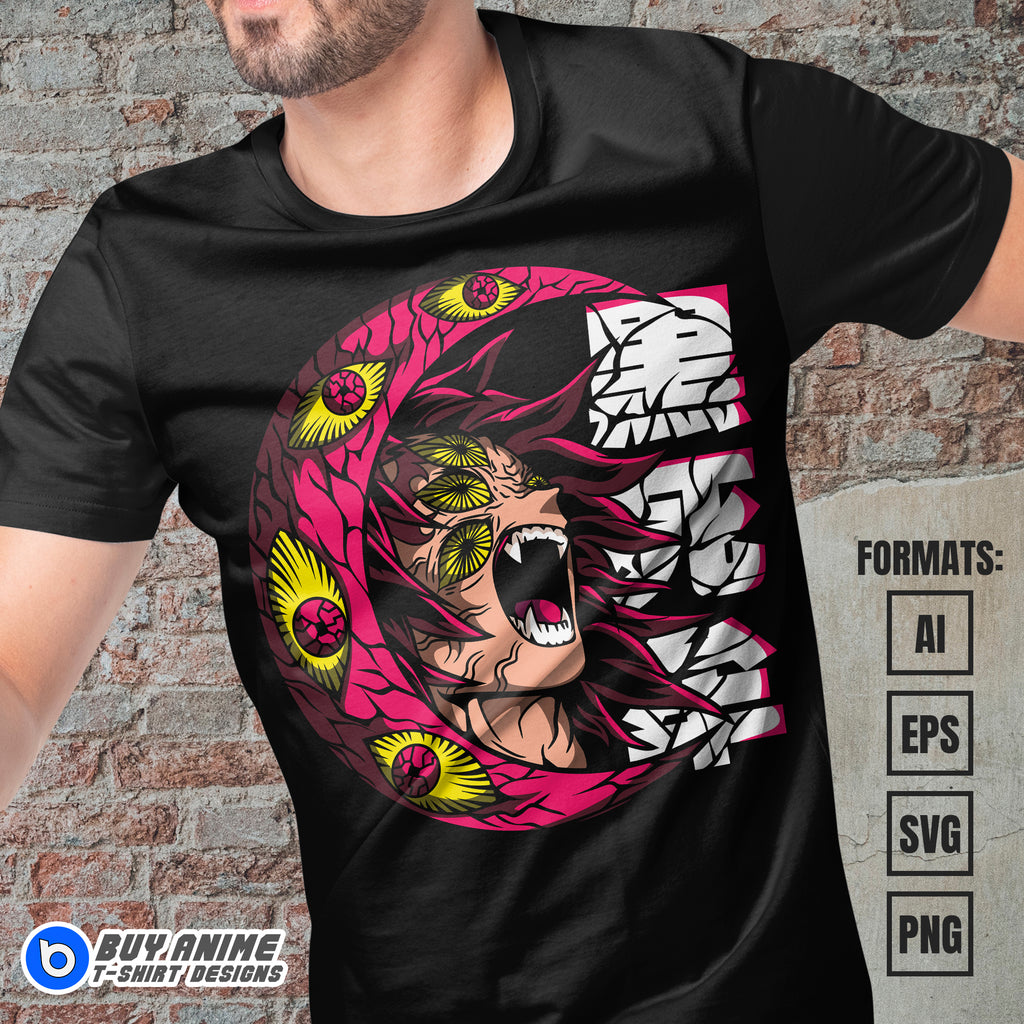 Premium Kokushibo Demon Slayer Anime Vector T-shirt Design Template #4