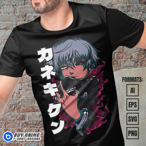 Premium Tokyo Ghoul Anime Vector T-shirt Design Template #2