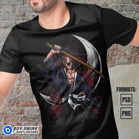 Premium Kokushibo Demon Slayer Anime Vector T-shirt Design Template #5