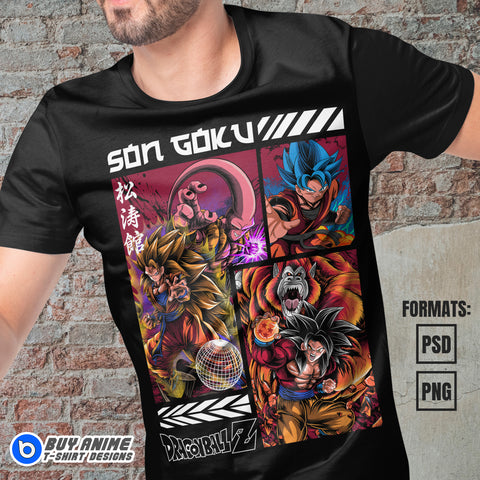 Premium Dragon Ball Anime Vector T-shirt Design Template
