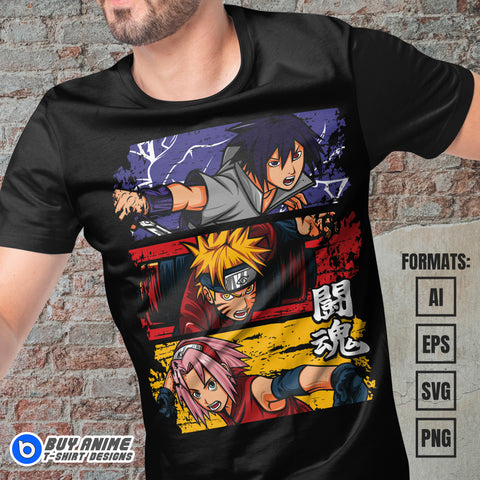 Premium Naruto Anime Vector T-shirt Design Template #6