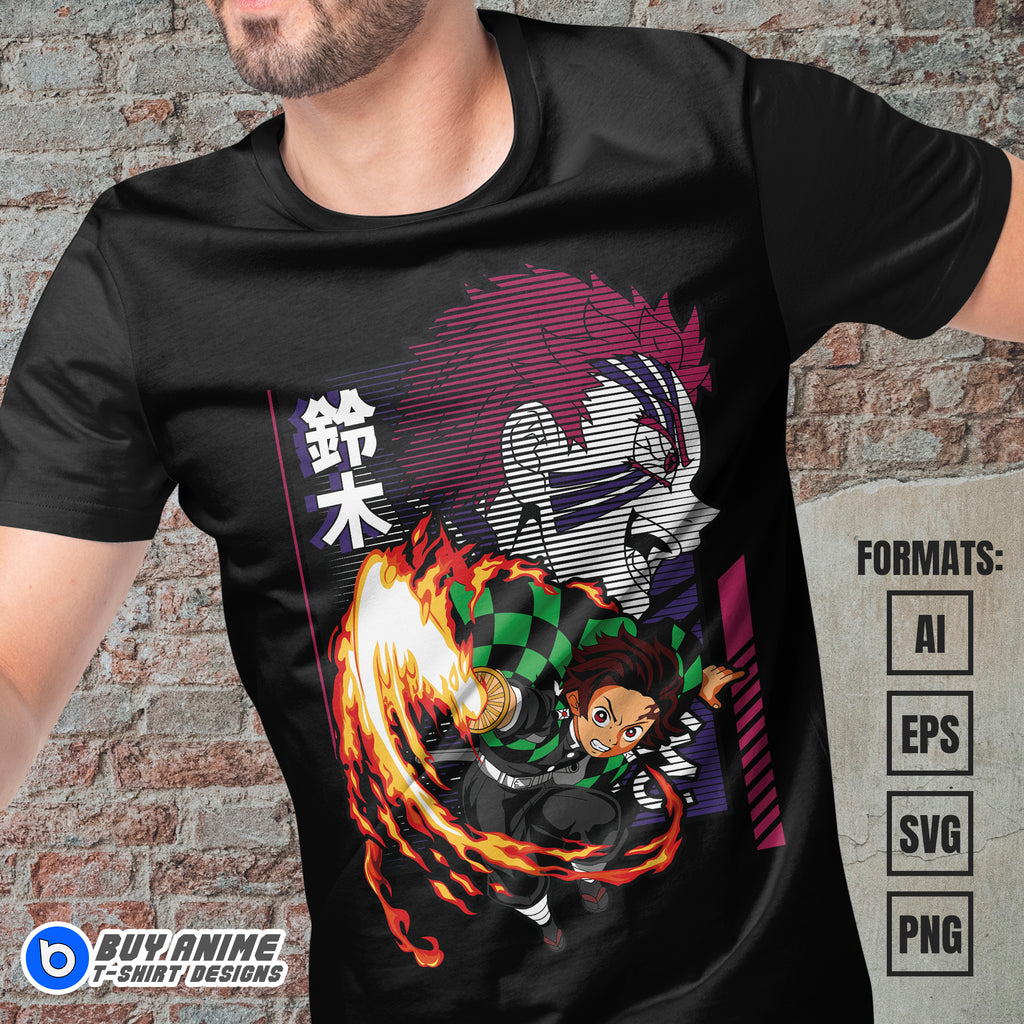 Premium Demon Slayer Anime Vector T-shirt Design Template #12