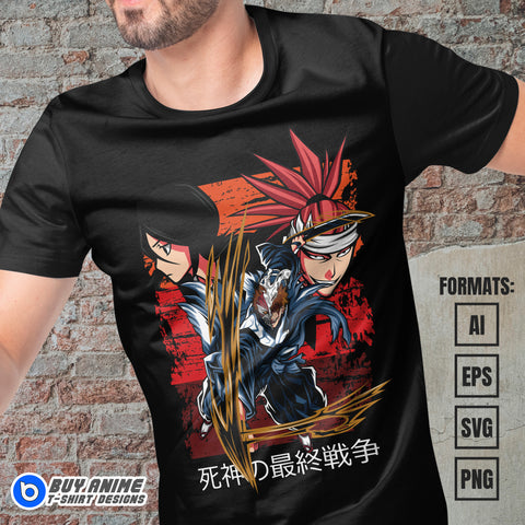 Premium Bleach Anime Vector T-shirt Design Template