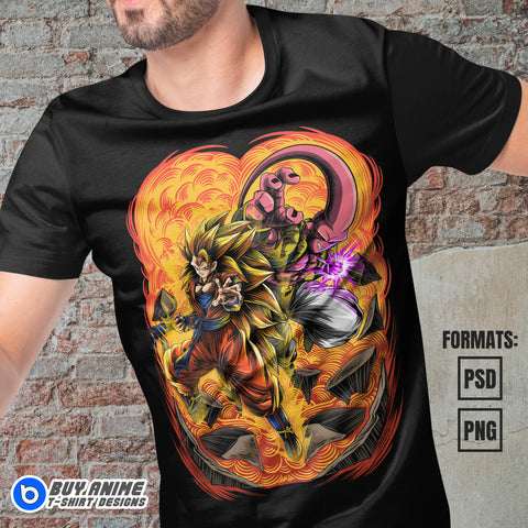 Premium Dragon Ball Anime Vector T-shirt Design Template #2