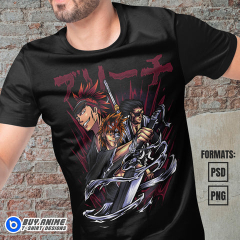 Premium Bleach Anime Vector T-shirt Design Template #3