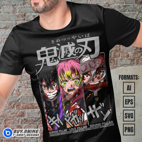 Premium Demon Slayer Anime Vector T-shirt Design Template #14