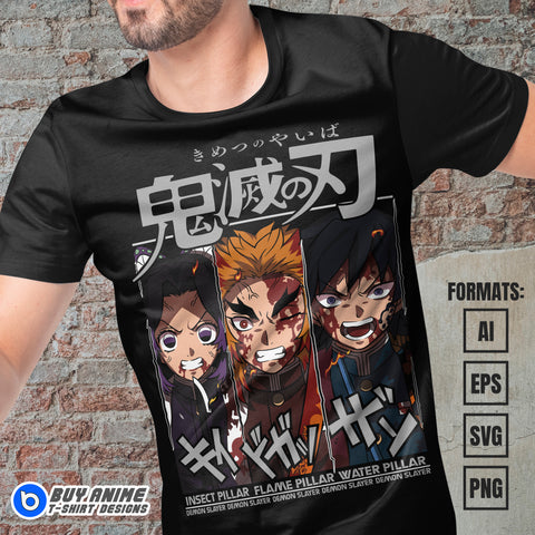 Premium Demon Slayer Anime Vector T-shirt Design Template #16