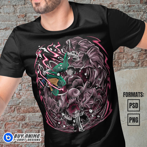 Premium Gaara x Lee Naruto Anime Vector T-shirt Design Template