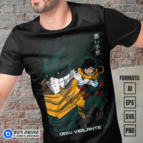 Premium Midoriya Izuku My Hero Academia Anime Vector T-shirt Design Template #3