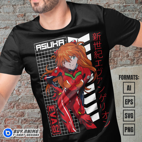 Premium Neon Genesis Evangelion Anime Vector T-shirt Design Template #5