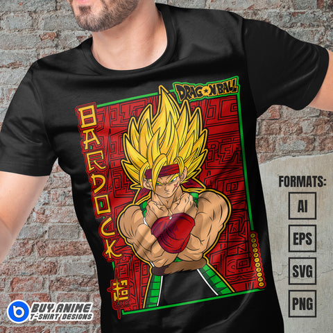 Premium Bardock Dragon Ball Anime Vector T-shirt Design Template