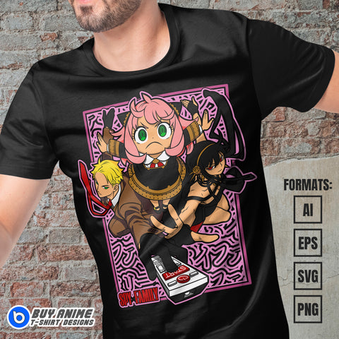 Premium Spy x Family Anime Vector T-shirt Design Template #5