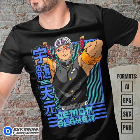 Premium Demon Slayer Anime Vector T-shirt Design Template #25