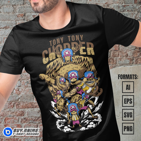 Premium Chopper One Piece Anime Vector T-shirt Design Template #4
