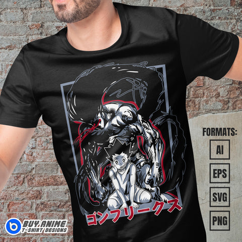 Premium Gon Hunter x Hunter Anime Vector T-shirt Design Template #2