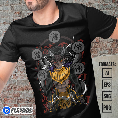 Premium Zohakuten Demon Slayer Anime Vector T-shirt Design Template