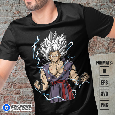 Premium Gohan Beast Dragon Ball Anime Vector T-shirt Design Template