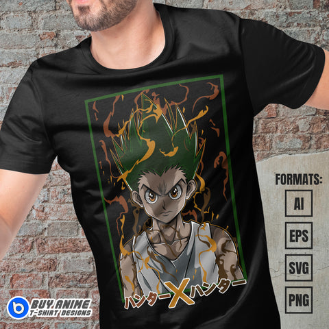 Premium Gon Hunter x Hunter Anime Vector T-shirt Design Template #3