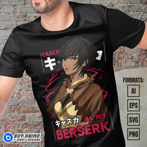 Premium Casca Berserk Anime Vector T-shirt Design Template