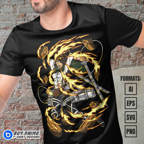 Premium Hange Zoe Attack on Titan Anime Vector T-shirt Design Template