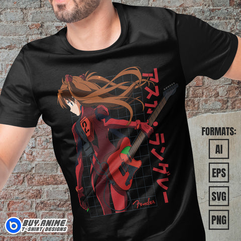 Premium Neon Genesis Evangelion Anime Vector T-shirt Design Template #7