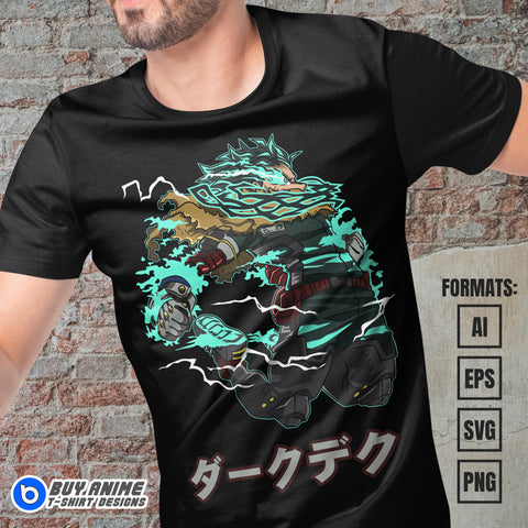 Premium Midoriya Izuku My Hero Academia Anime Vector T-shirt Design Template #6