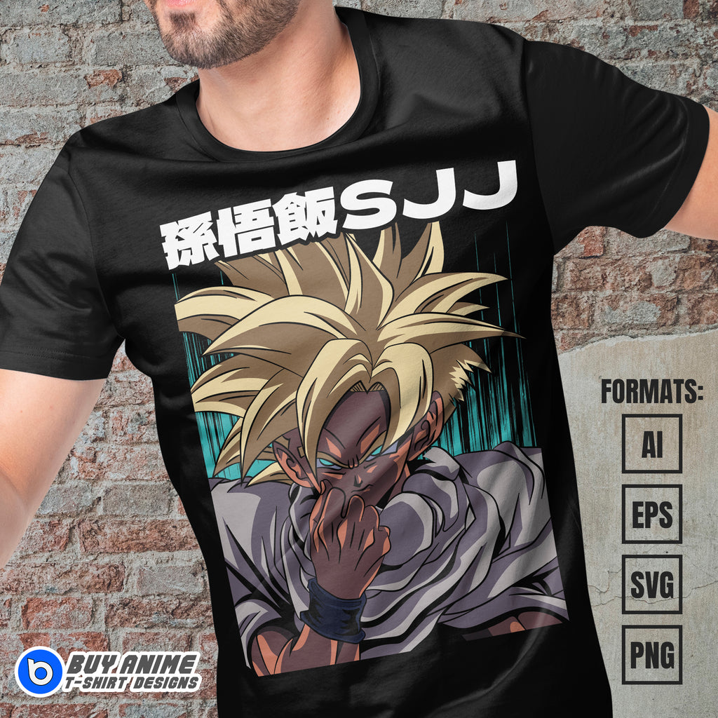 Premium Gohan SJJ Dragon Ball Anime Vector T-shirt Design Template