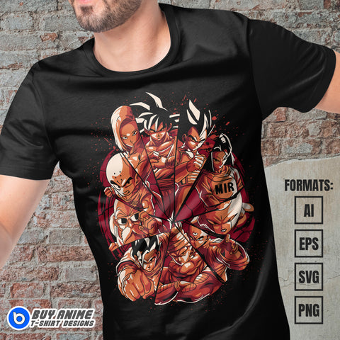 Premium Dragon Ball Anime Vector T-shirt Design Template #9
