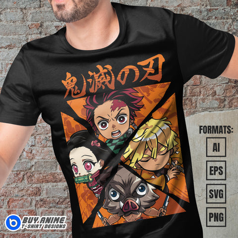 Premium Demon Slayer Anime Vector T-shirt Design Template #26