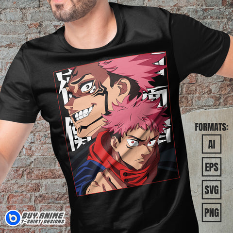 Premium Jujutsu Kaisen Anime Vector T-shirt Design Template #17