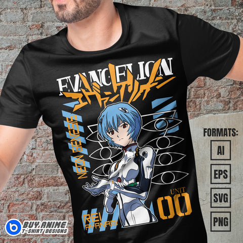 Premium Neon Genesis Evangelion Anime Vector T-shirt Design Template #6