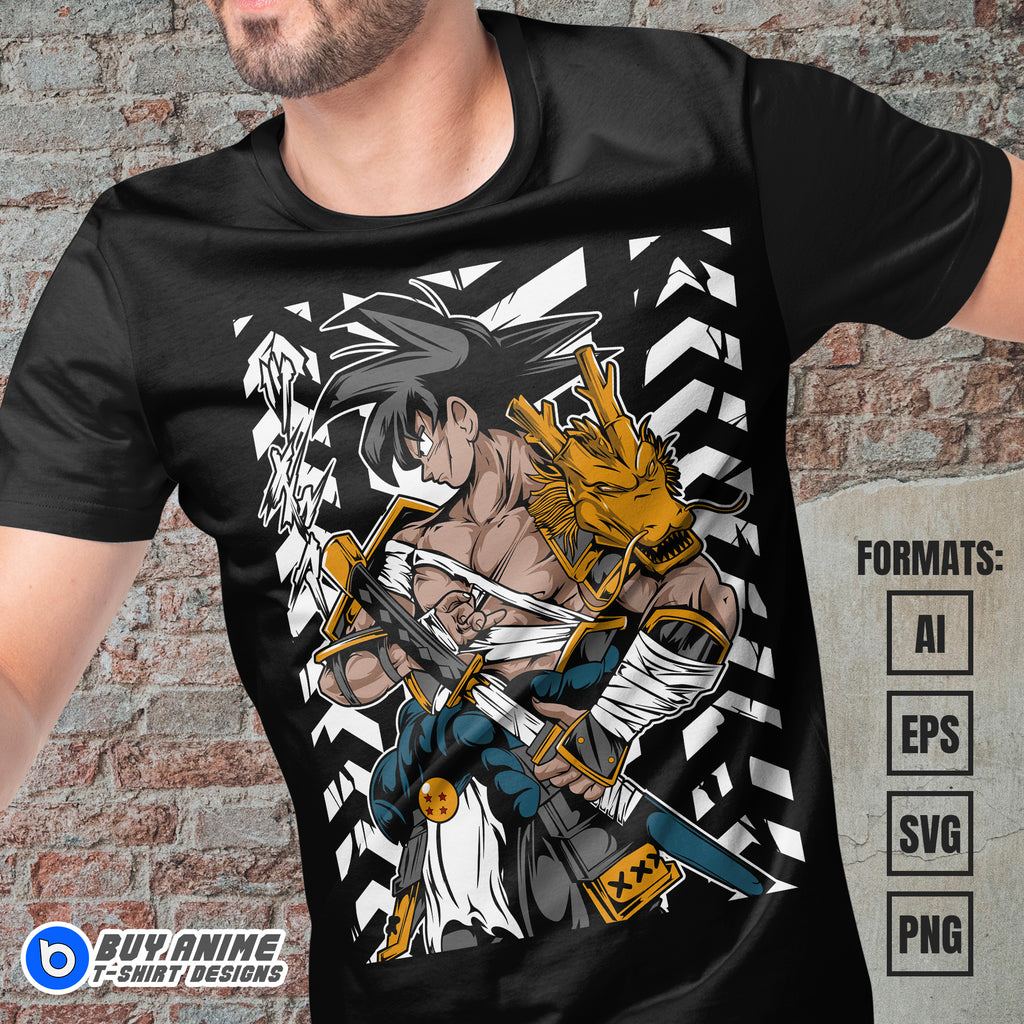 Premium Goku Dragon Ball Anime Vector T-shirt Design Template #4