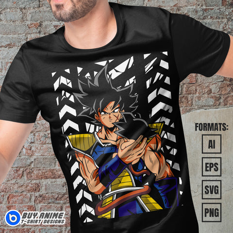 Premium Bardock Dragon Ball Anime Vector T-shirt Design Template #2