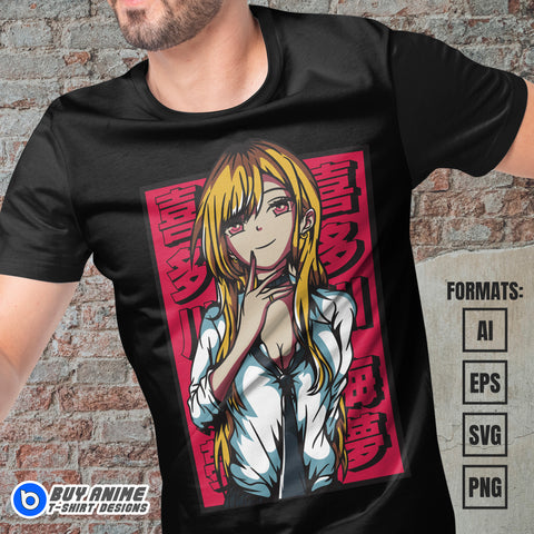 Premium Marin My Dress Up Darling Anime Vector T-shirt Design Template #2