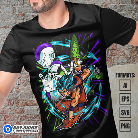 Premium Dragon Ball Anime Vector T-shirt Design Template #10