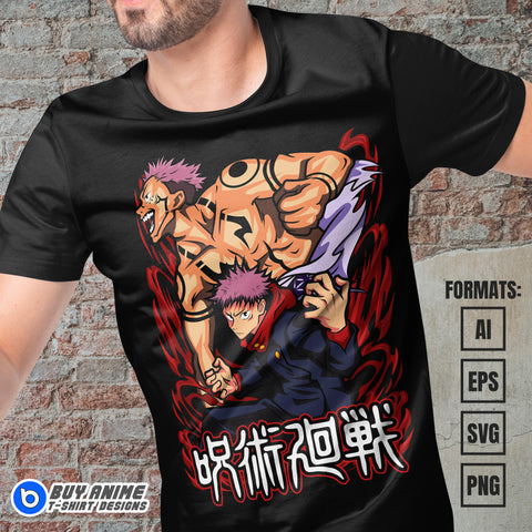 Premium Jujutsu Kaisen Anime Vector T-shirt Design Template #18