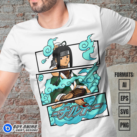Premium Haku Naruto Anime Vector T-shirt Design Template