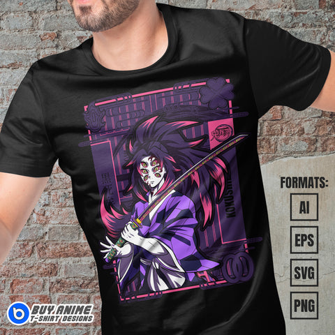  Premium Kokushibo Demon Slayer Anime Vector T-shirt Design Template #6