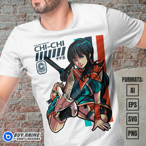 Premium Chi-Chi Dragon Ball Anime Vector T-shirt Design Template