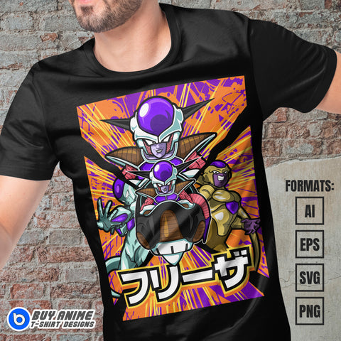 Premium Frieza Dragon Ball Anime Vector T-shirt Design Template #6