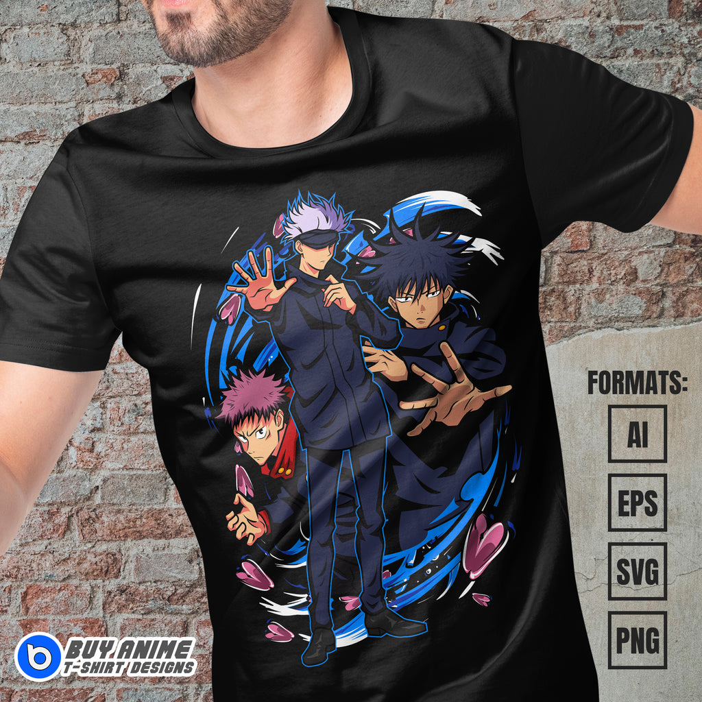 Premium Jujutsu Kaisen Anime Vector T-shirt Design Template #20