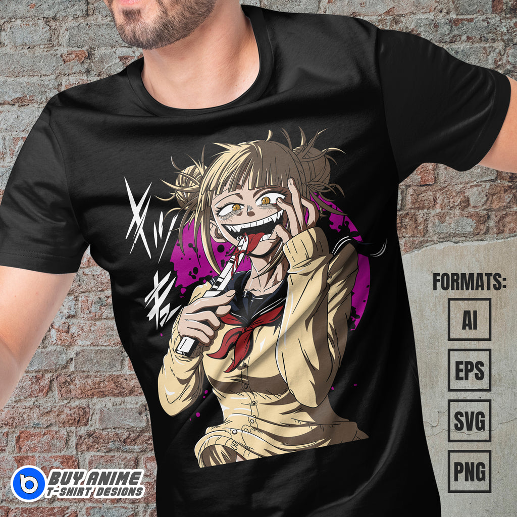 Premium Himiko Toga My Hero Academia Anime Vector T-shirt Design Template