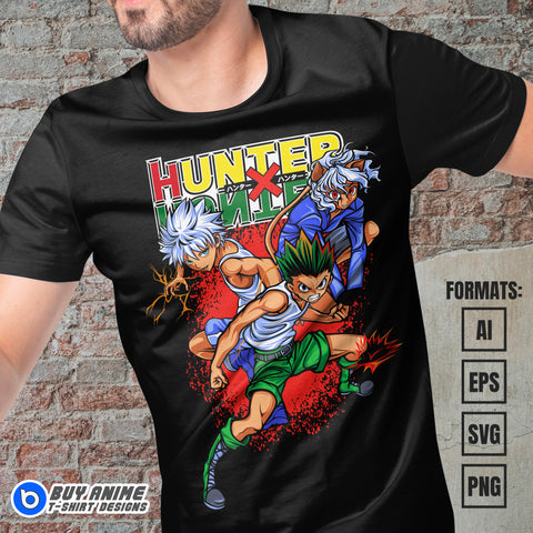 Premium Hunter x Hunter Anime Vector T-shirt Design Template