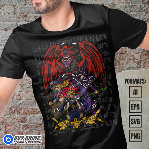 Premium Yu Gi Oh Anime Vector T-shirt Design Template