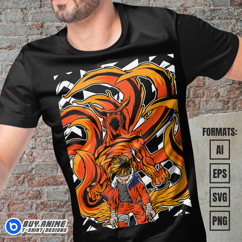 Premium Naruto Uzumaki Anime Vector T-shirt Design Template #2