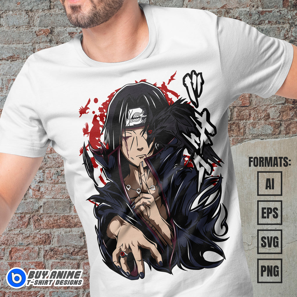 Premium Itachi Uchiha Naruto Anime Vector T-shirt Design Template #4