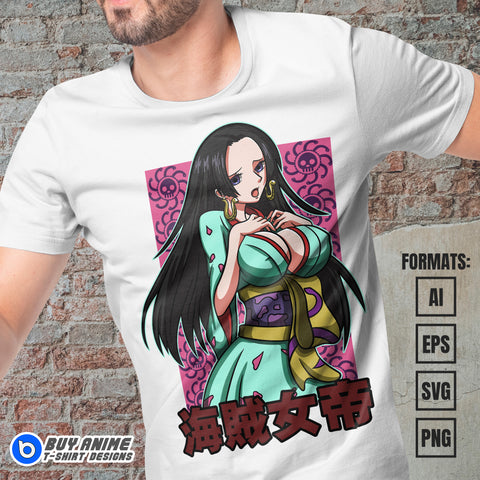 Premium Boa Hancock One Piece Anime Vector T-shirt Design Template #2