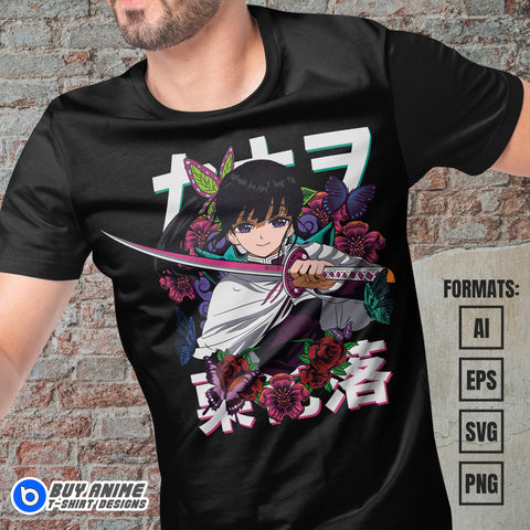 Premium Kanao Demon Slayer Anime Vector T-shirt Design Template
