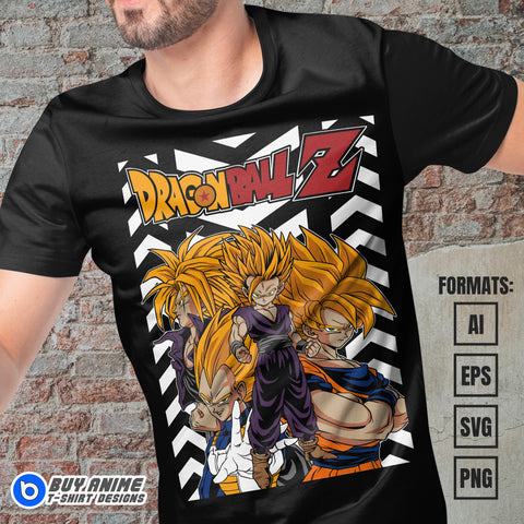 Premium Dragon Ball Anime Vector T-shirt Design Template #12
