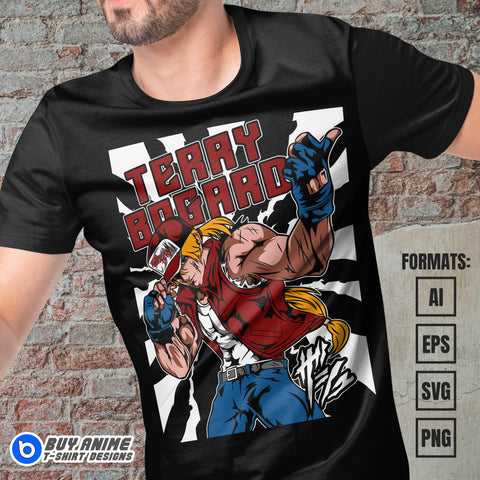 Premium Terry Bogard Fatal Fury Vector T-shirt Design Template